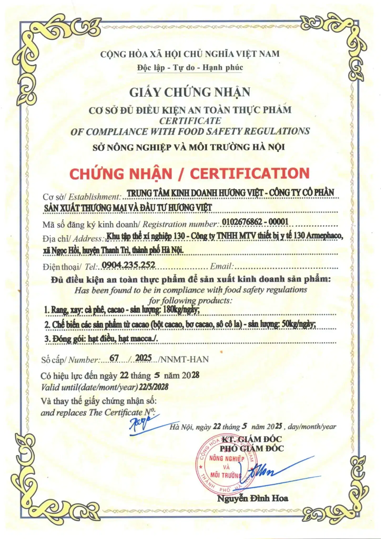giấy chứng nhận cs đủ điều kiện attp