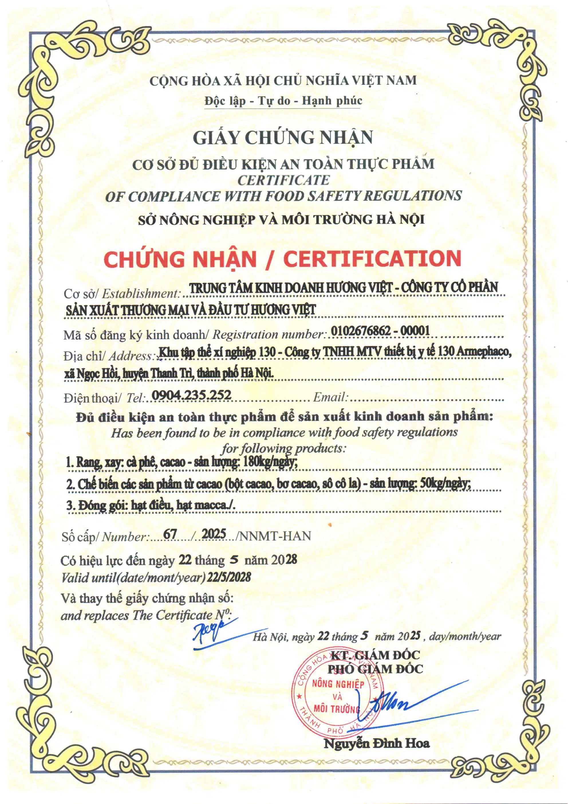 Giấy Chứng Nhận Cs Đủ Điều Kiện Attp