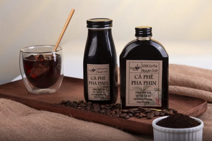 cách pha cà phê đóng chai 1