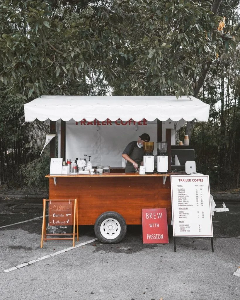 tất tần tật về xe bán cà phê mang đi: chi phí mua/thuê, 03 mẫu thiết kế xe cafe take away