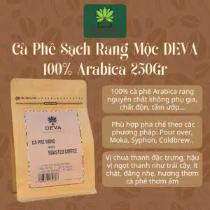 Cafe SẠch Arabica 250gr Rang Light Medium