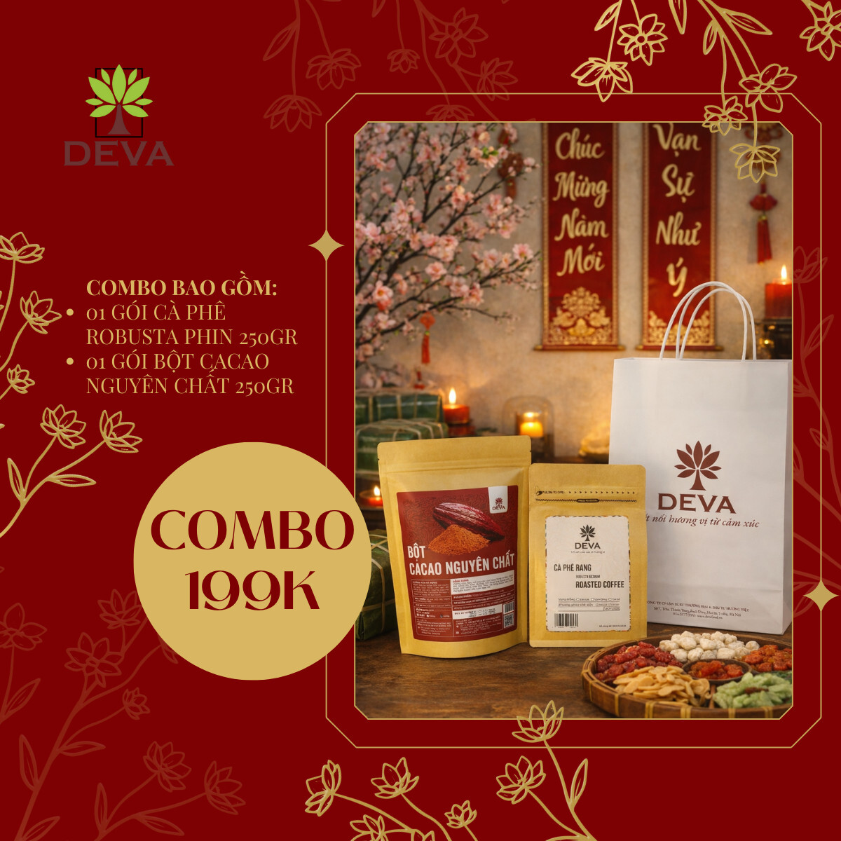 combo quà tết cà phê & cacao nguyên chất