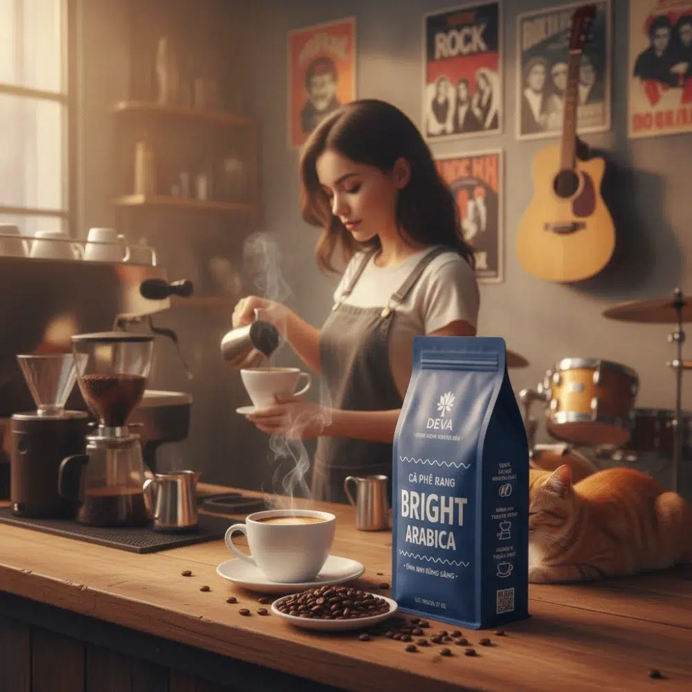 cà phê rang bright arabica office nguyên hạt – hương vị cân bằng cho dân văn phòng
