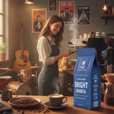 cách pha cà phê rang bright arabica office ngon