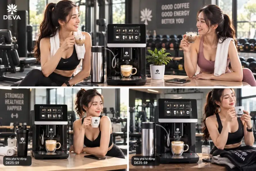 máy pha cà phê cho phòng tập gym